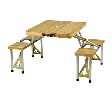 Camping Table and Chair Set Wooden (1)