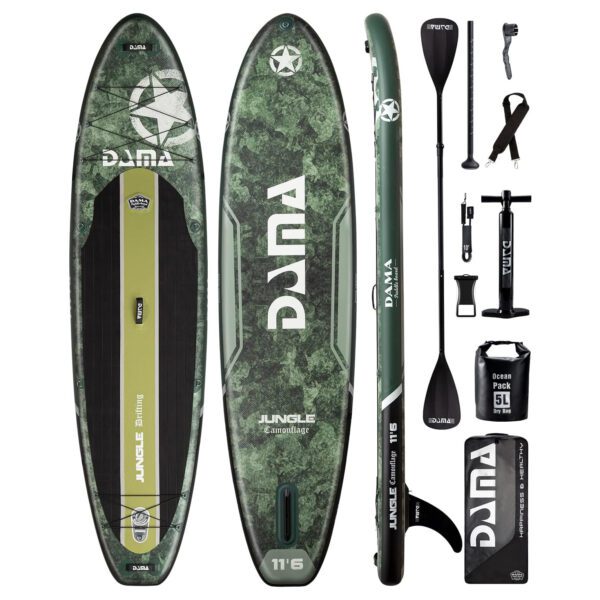 DAMA MILITARY GREEN BOARD AIR INFLATABLE STAND UP PADDLE BOARD