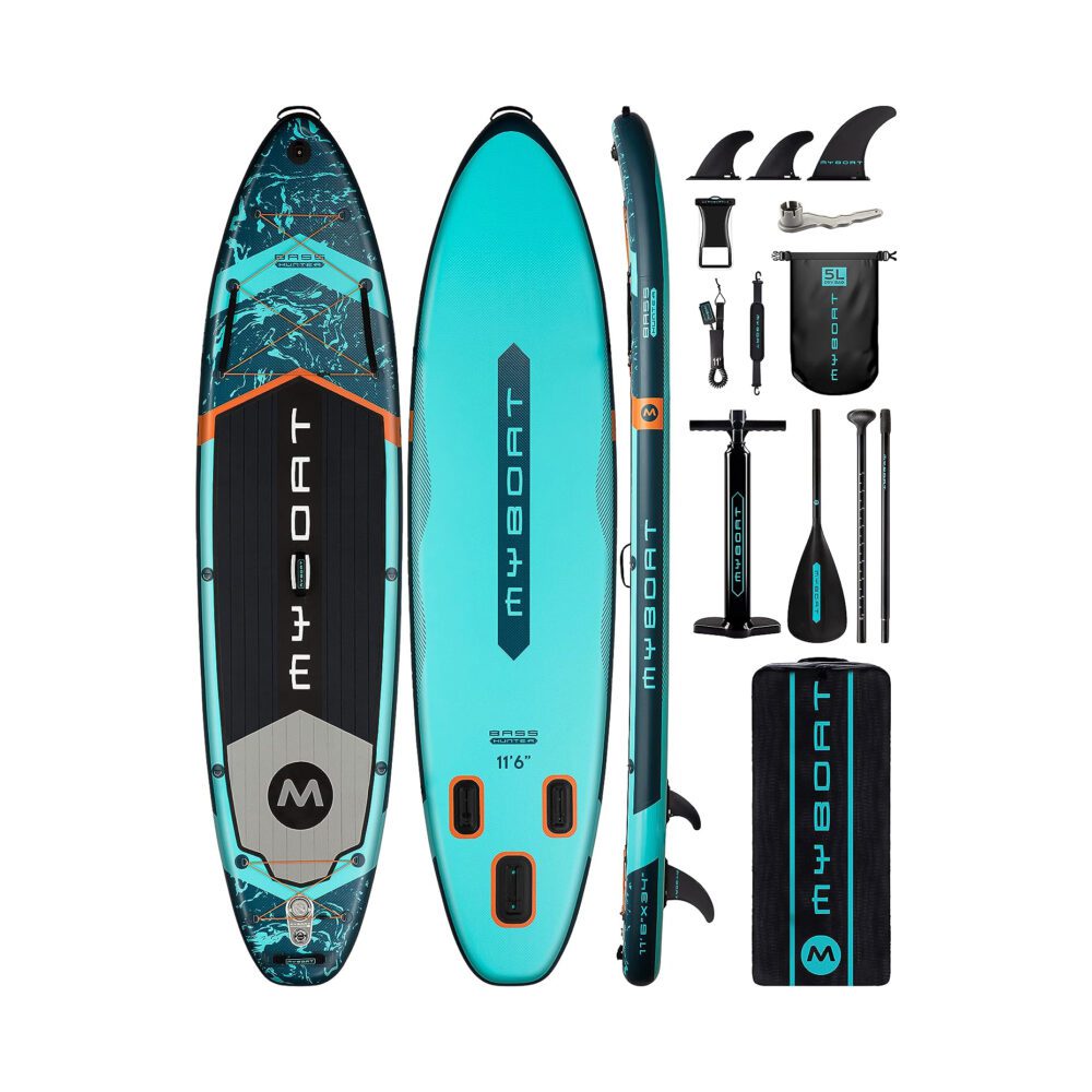 MYBOAT EXTRA WIDE INFLATABLE PADDLE BOARD, STAND UP PADDLE BOARD