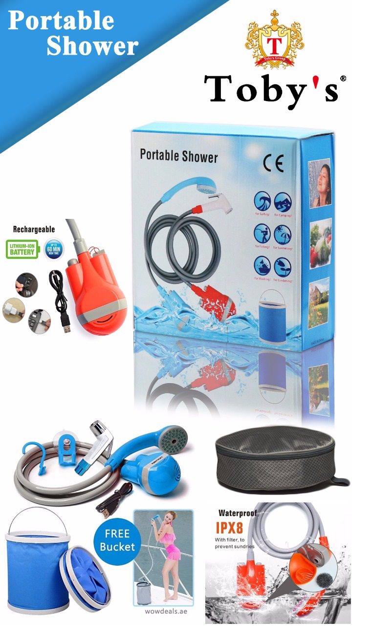 TOBY'S RECHARGEABLE PORTABLE CAMPING SHOWER (1)