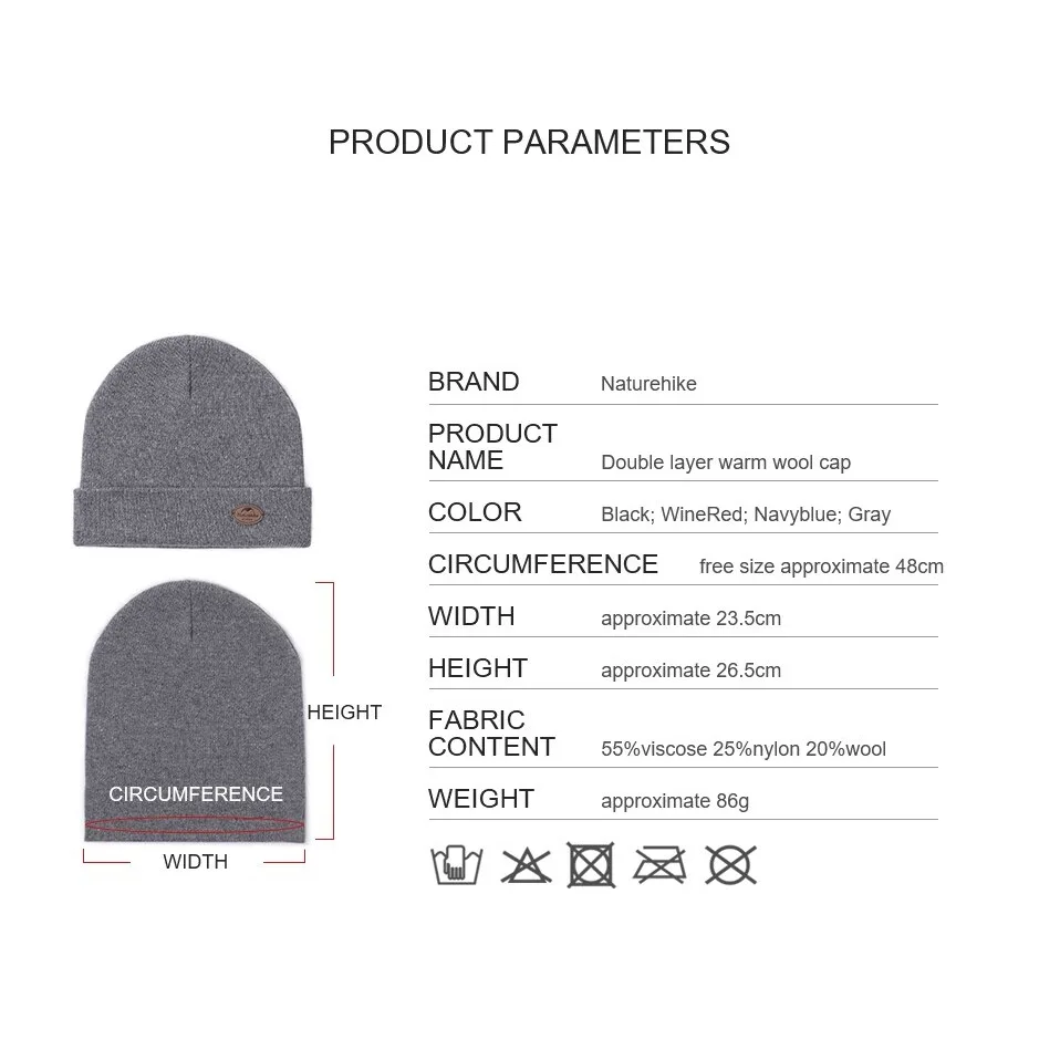 کلاه پشمی زنانه نیچرهایک مدل Double Layer Beanie Warm - Image 12