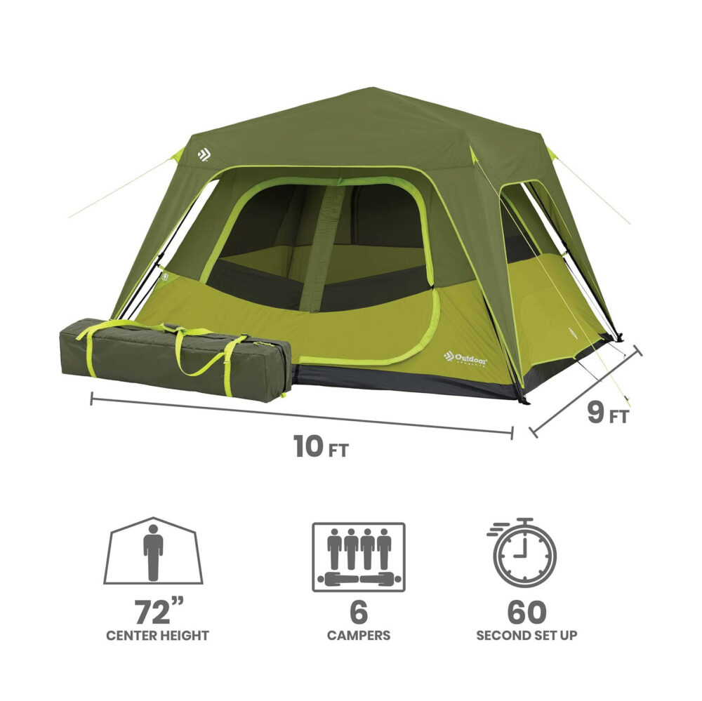 OUTDOOR PRODUCTS 6 PERSON INSTANT CABIN TENT 10ft x 9ft (2)