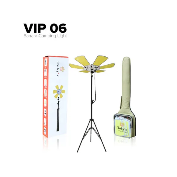 چراغ کمپینگ پایه دار 6 پر توبیز مدل VIP-06 W