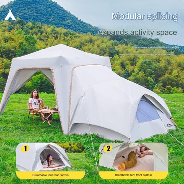 CONTOOSE 4 PERSON PORTABLE CAMPING TUNNEL TENT and CANOPY (2)