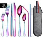 9PCS CAMPING PLATE AND SPOON SET (4)