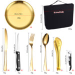 20pcs CAMPING 4-PERSONS PLATE SPOON FORK UTENSILS SET
