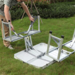 FOLDING PICNIC 4 PERSONS CAMPING CHAIRS AND TABLE SET (5)