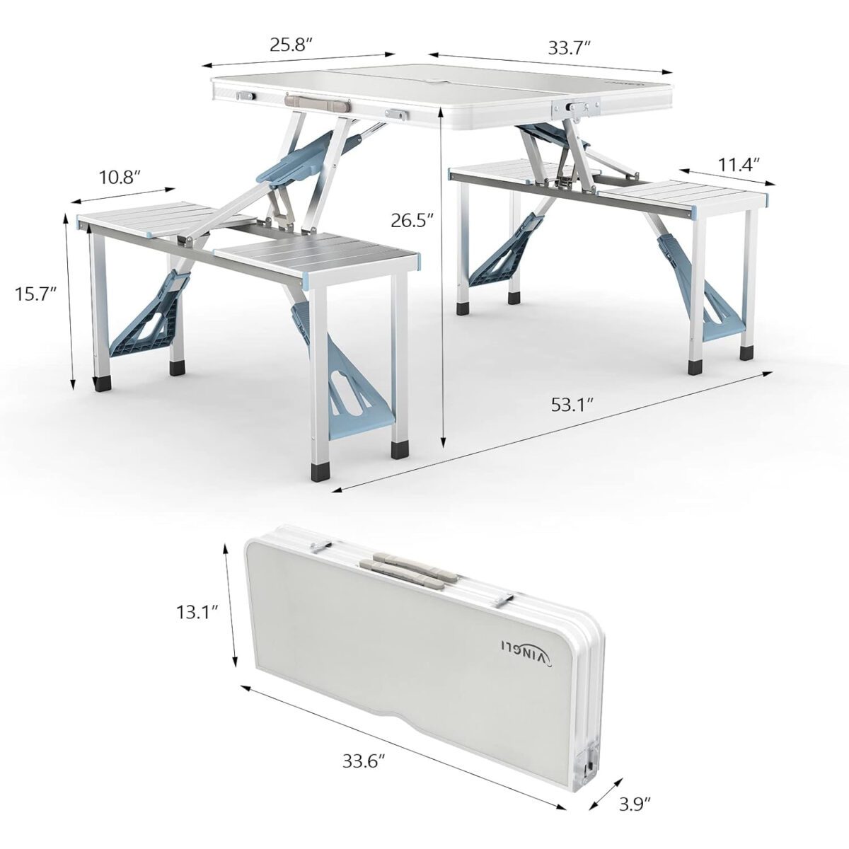 میز و صندلی تاشو آلومینیومی کمپینگ 4 نفره مدل Folding Picnic Table (1)