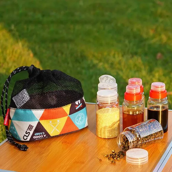 ست ادویه کمپینگ CLS مدل 6 تکه با کیف نیمه مش