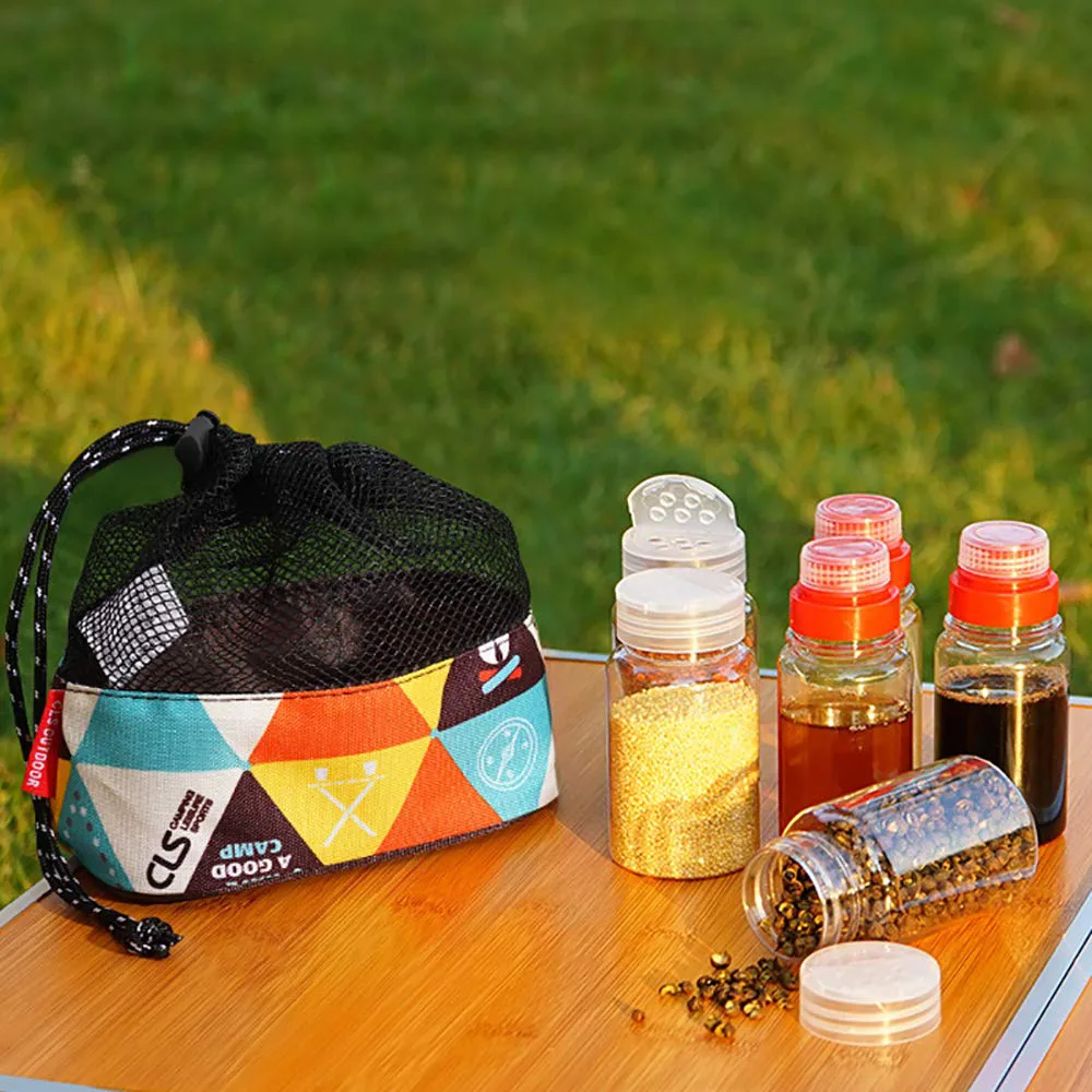 ست ادویه کمپینگ CLS مدل 6 تکه با کیف نیمه مش