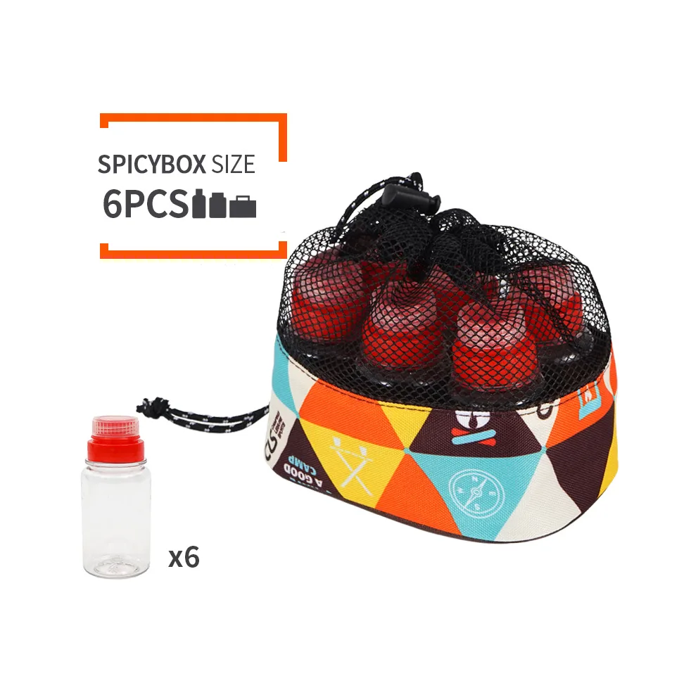 ست ادویه کمپینگ CLS مدل 6 تکه با کیف نیمه مش