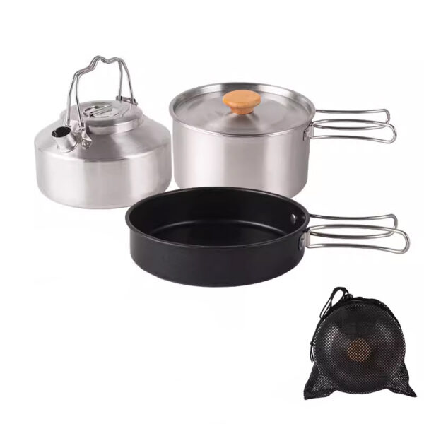 CLS OUTDOOR STAINLESS STEEL POT SET CAMPING