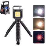 چراغ تاکتیکال کمپینگ مدل COB Rechargeable Keychain Light W5130 همراه با سه‌پایه
