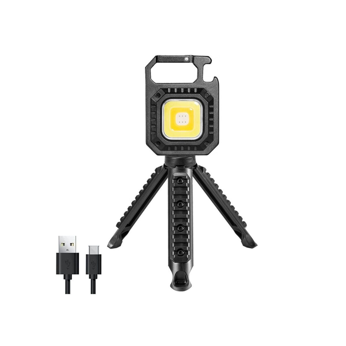 چراغ تاکتیکال کمپینگ مدل COB Rechargeable Keychain Light W5130 همراه با سه‌پایه