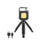 چراغ تاکتیکال کمپینگ مدل COB Rechargeable Keychain Light W5130 همراه با سه‌پایه