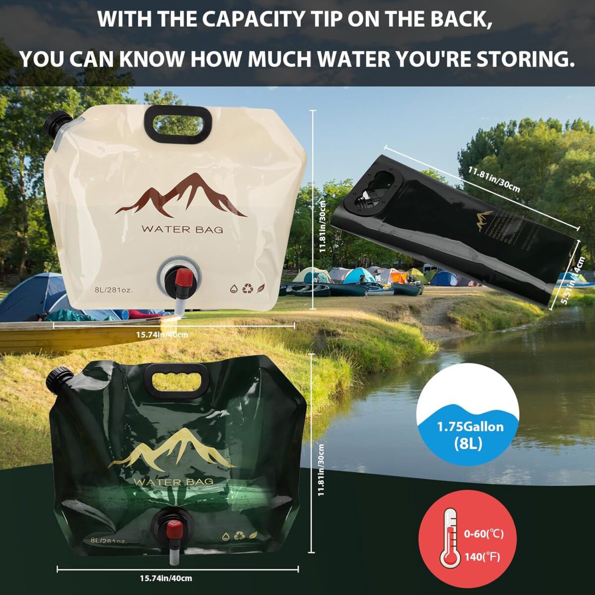 TOBY`S BUCKET 8 LITERS CAMPING FOLDING WATER STORAGE BAG