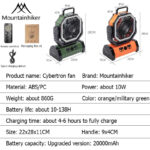 پنکه شارژی Mountainhiker مدل Cybertron Fan v2