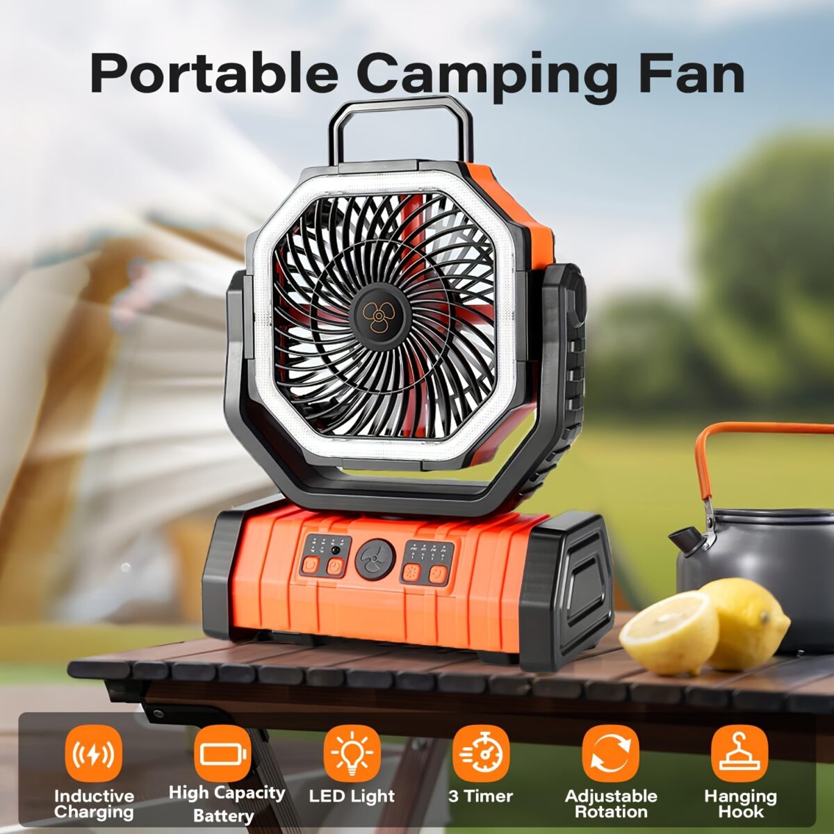MOUNTAINHIKER SZK1035 RECHARGEABLE PORTABLE TABLE FAN